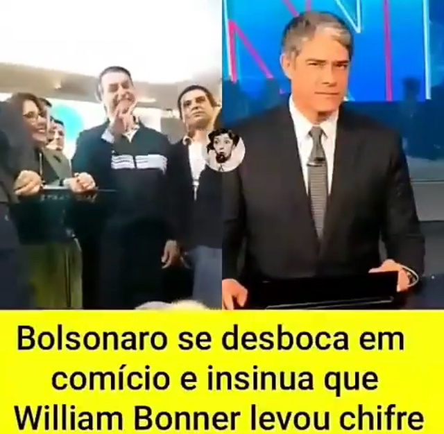 Bolsonaro diz que William Bonner levou chifre durante comício
